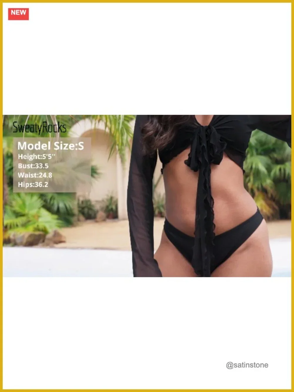 Sheer Mesh Tie Front Long Sleeve Swimsuit Cover Up Top